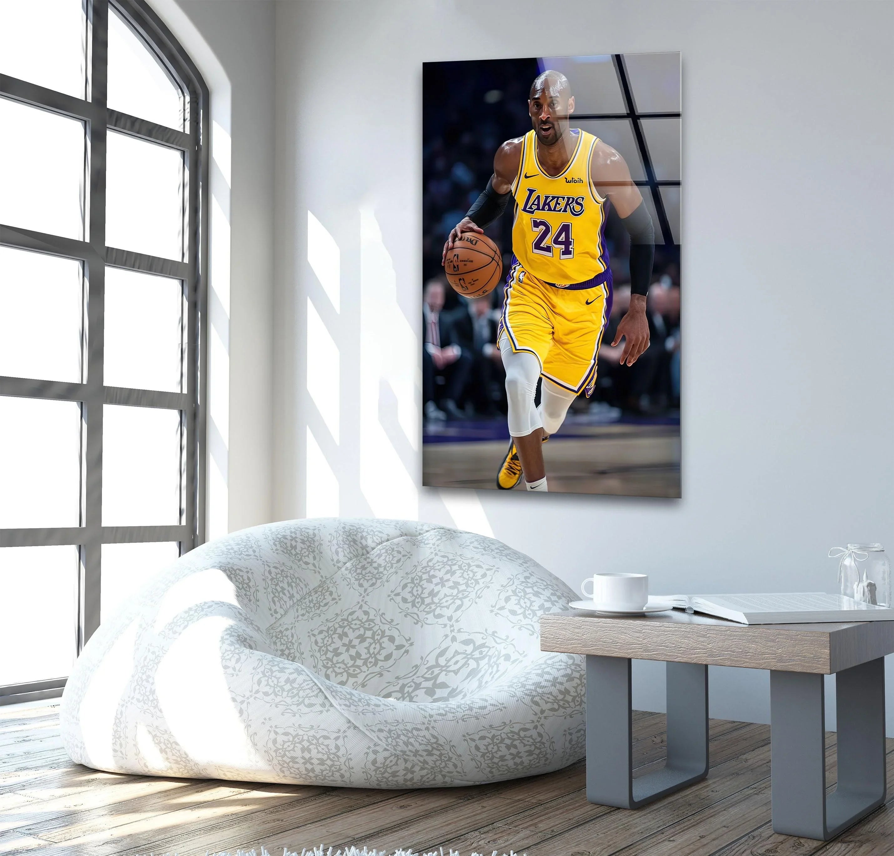 Kobe Bryant Lakers Glass Wall Art – Iconic Sports Legend