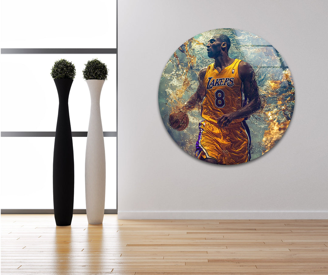 Kobe Bryant Basketball Player Glass Wall Art print on glass, glass printed photos
