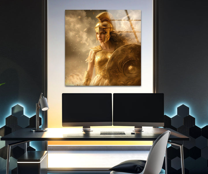 Lady Athena Glass Wall Art custom glass pictures, glass art prints
