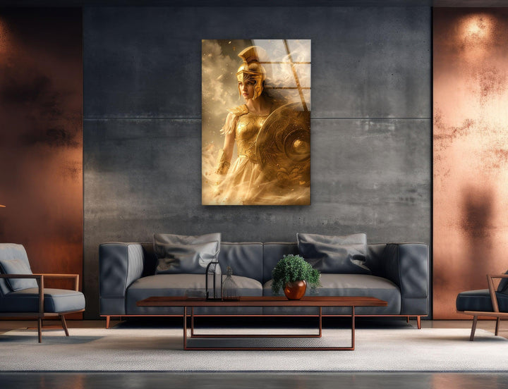 Lady Athena Glass Wall Art print on glass, glass printed photos
