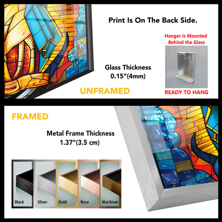 Lady of Guadal Art Glass Wall Art