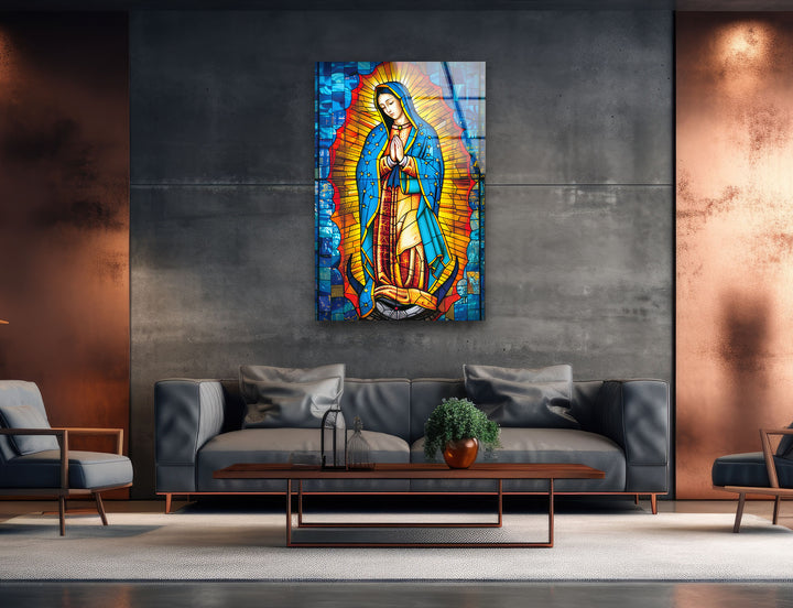 Lady of Guadal Glass Wall Art stained glass wall art, stained glass wall decor
