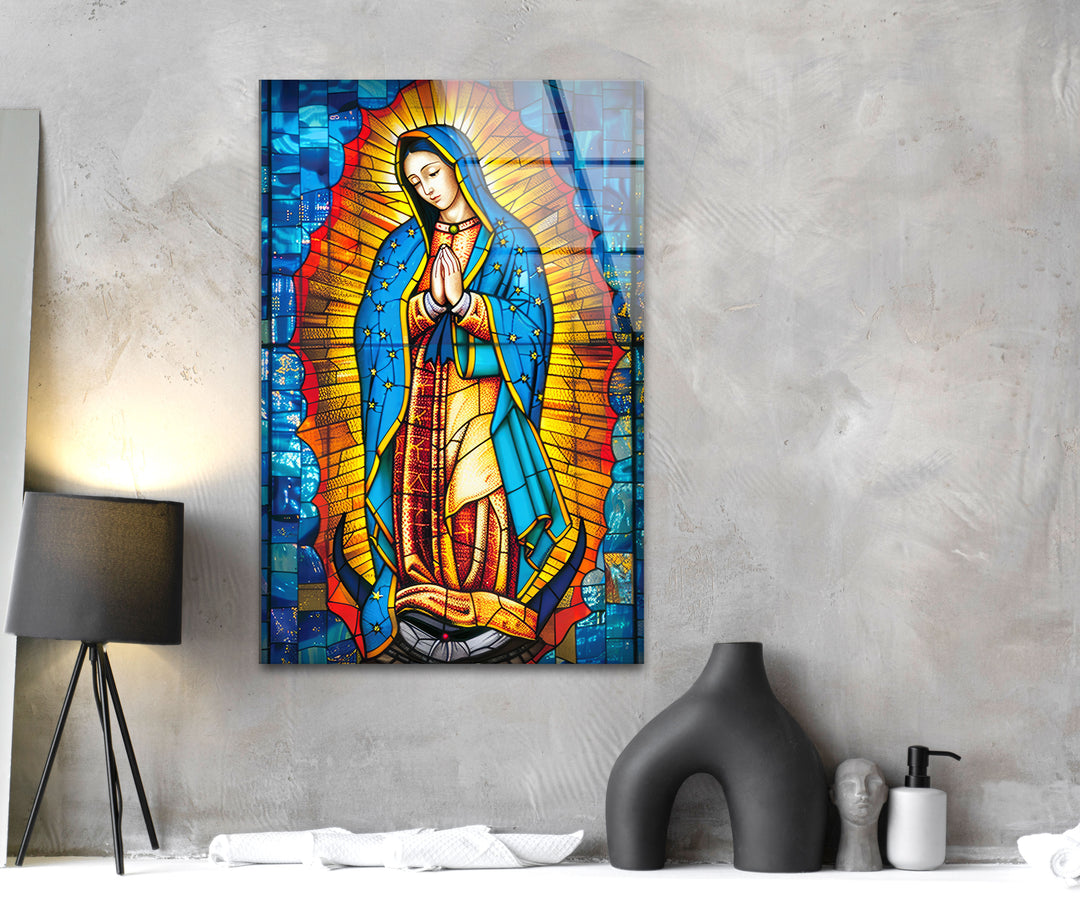 Lady of Guadal Glass Wall Art art glass wall art, glass wall art pictures
