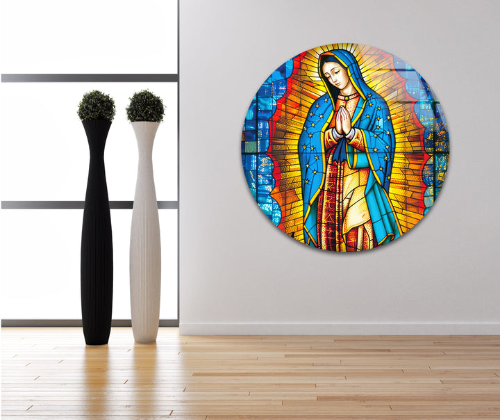 Lady of Guadal Glass Wall Art glass image printing, glass prints from photos
