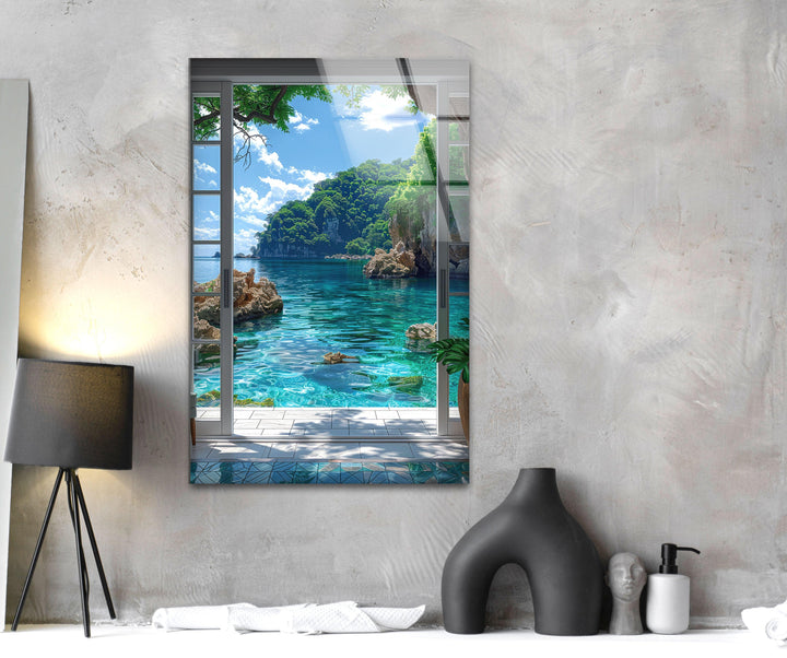 Large landscape wall art showcasing a breathtaking seaside escape.
