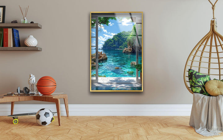 Beach-themed wall art capturing the tranquility of a tropical escape.
