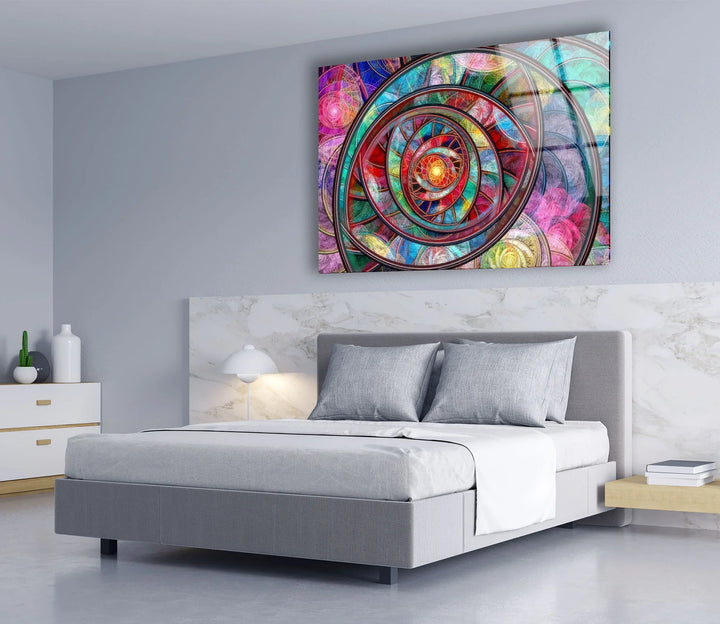 Hypnotic Spiral Wall Art – Psychedelic Abstract Glass Print - MyPhotoStation