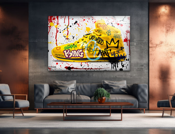 Lebron Shoes Glass Wall Art glass art painting, glass art for the Wall
