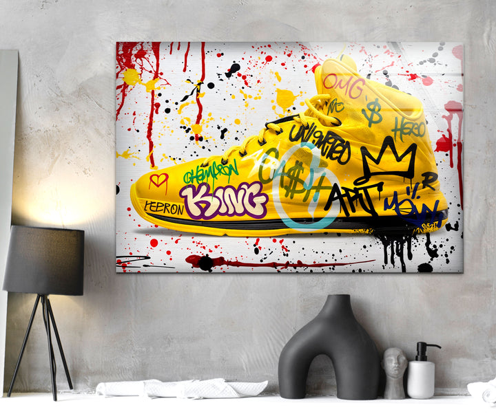 Lebron Shoes Glass Wall Art stained glass wall art, stained glass wall decor
