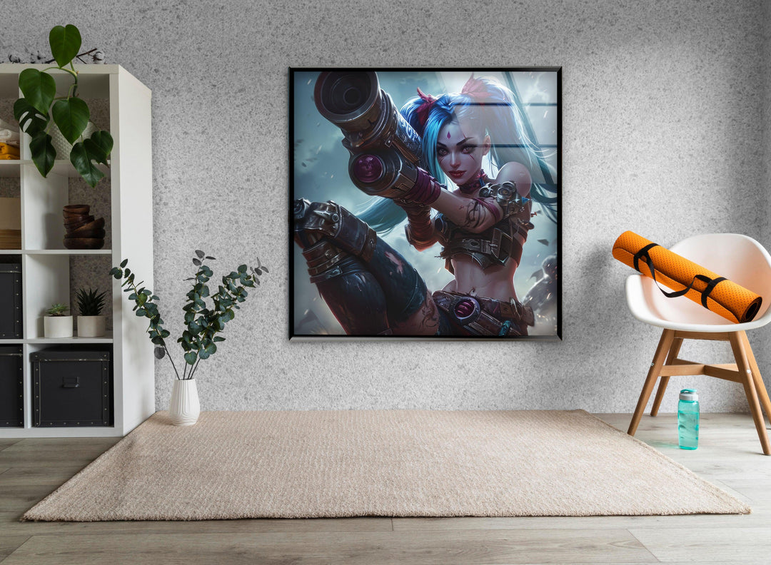League Of Legends Jinx Glass Wall Art, print on glass, glass printed photos - MyPhotoStation