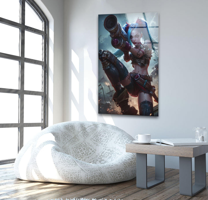 League Of Legends Jinx Glass Wall Art, Glass Printing Wall Art, Print photos on glass