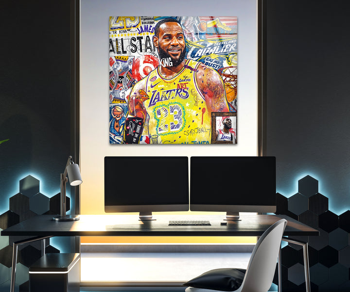 Lebron The King Glass Wall Art glass photo prints, glass picture prints
