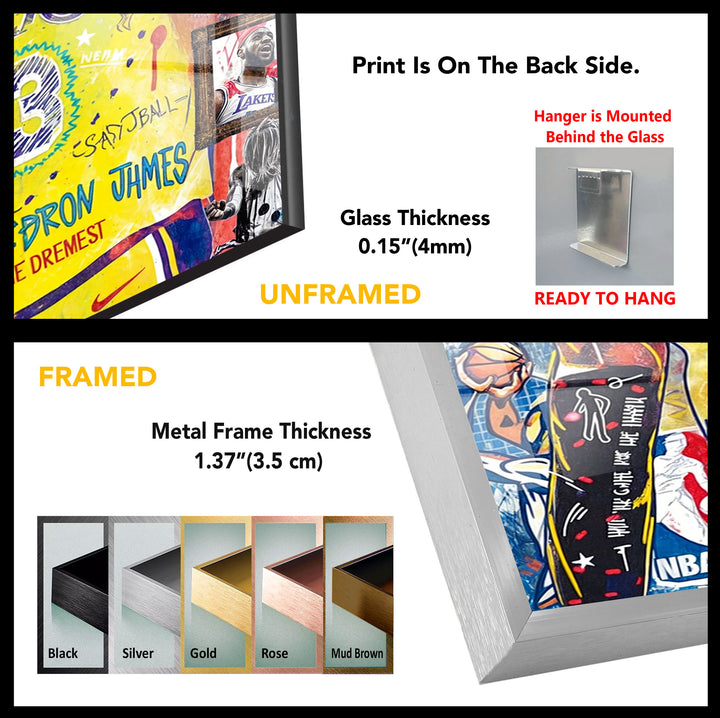 Lebron The King – Wandbild aus Glas
