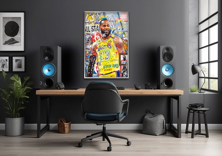 Lebron The King Glass Wall Art large glass photo prints, glass wall photos
