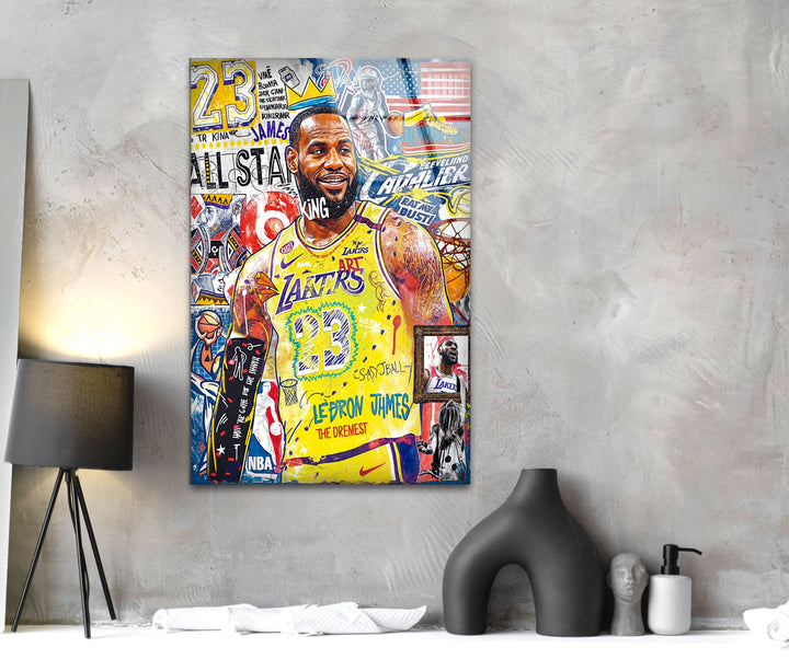 Lebron The King Glass Wall Art custom glass pictures, glass art prints
