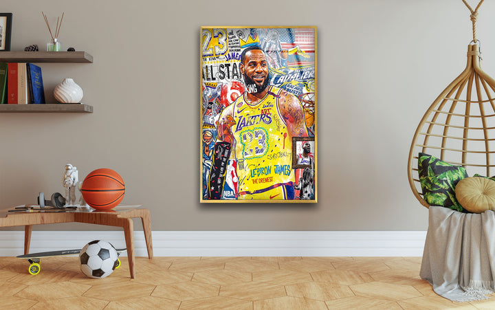 Lebron The King Glass Wall Art glass pictures for Wall, glass prints wall art
