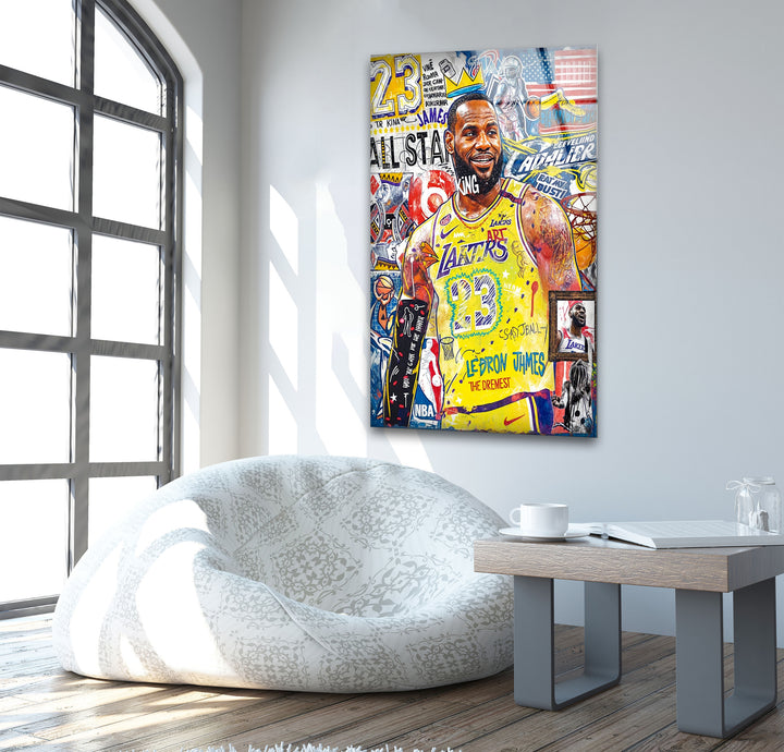 Lebron The King Glass Wall Art Glass Printing Wall Art, Print photos on glass
