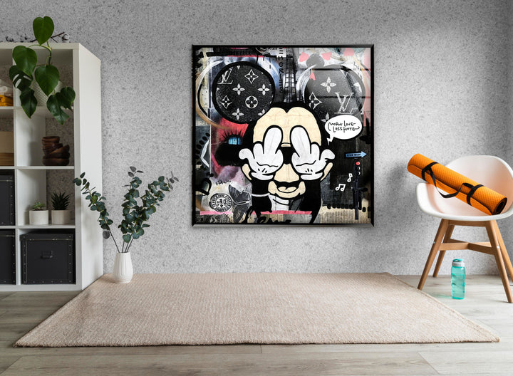 Less Hate Glass Wall Art custom glass pictures, glass art prints
