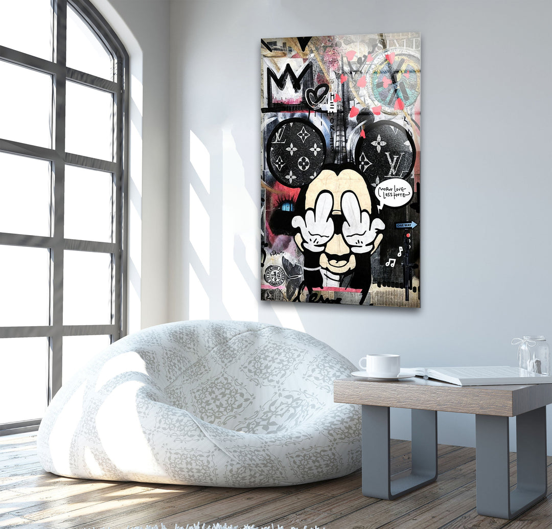Less Hate Glass Wall Art glass photo prints, glass picture prints
