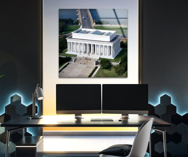 Lincoln Memorial Glaswandkunst – Luftaufnahme des ikonischen Denkmals