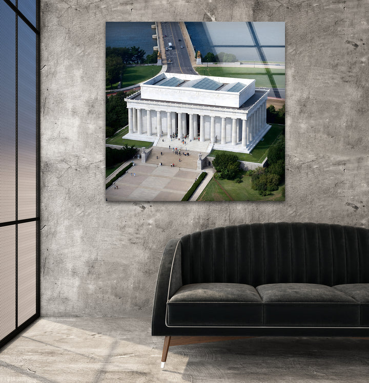 Lincoln Memorial Glaswandkunst – Luftaufnahme des ikonischen Denkmals