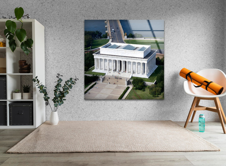 Lincoln Memorial Glaswandkunst – Luftaufnahme des ikonischen Denkmals