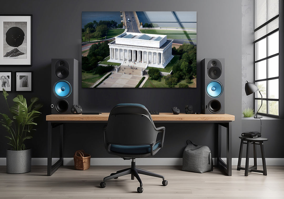Lincoln Memorial Glaswandkunst – Luftaufnahme des ikonischen Denkmals
