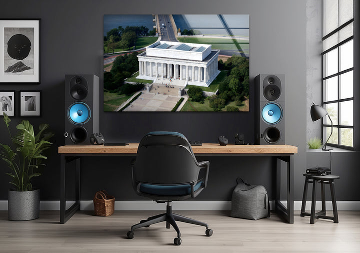 Lincoln Memorial Glaswandkunst – Luftaufnahme des ikonischen Denkmals