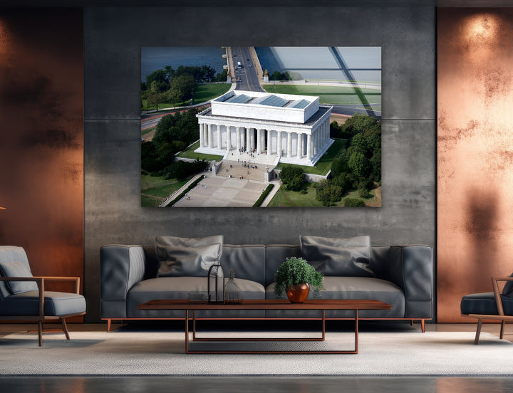 Lincoln Memorial Glaswandkunst – Luftaufnahme des ikonischen Denkmals