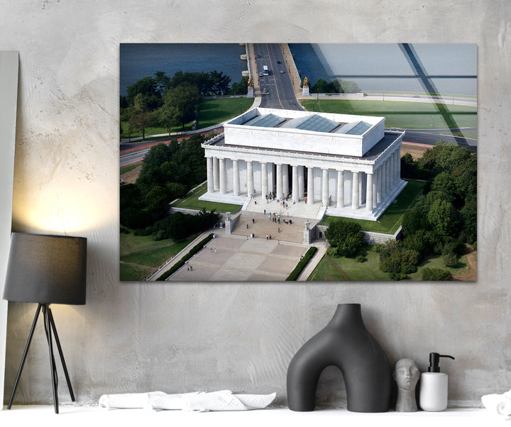 Lincoln Memorial Glaswandkunst – Luftaufnahme des ikonischen Denkmals