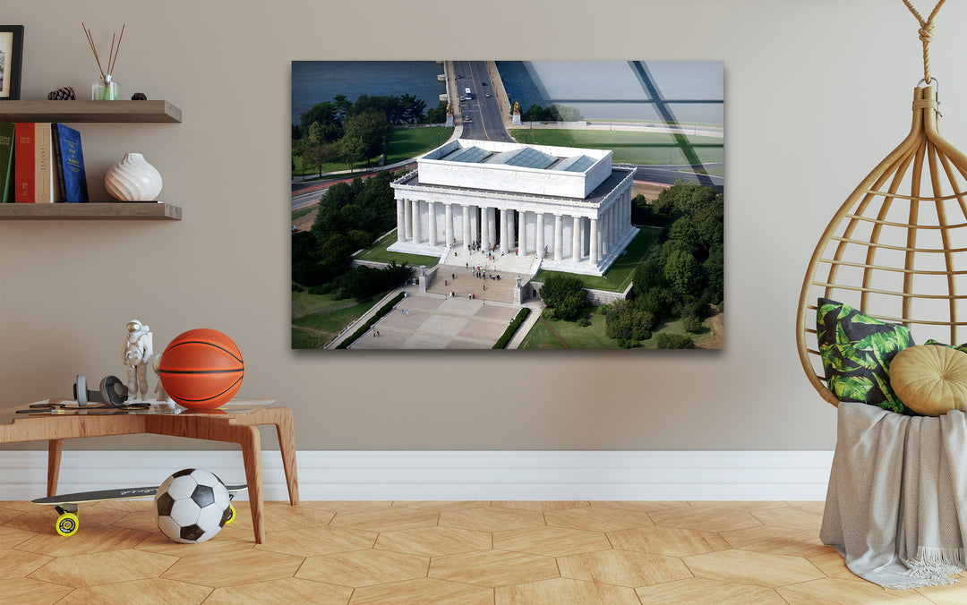 Lincoln Memorial Glaswandkunst – Luftaufnahme des ikonischen Denkmals