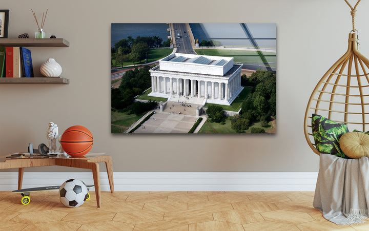 Lincoln Memorial Glaswandkunst – Luftaufnahme des ikonischen Denkmals