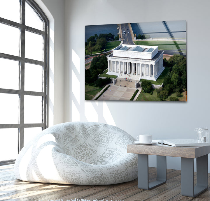 Lincoln Memorial Glaswandkunst – Luftaufnahme des ikonischen Denkmals