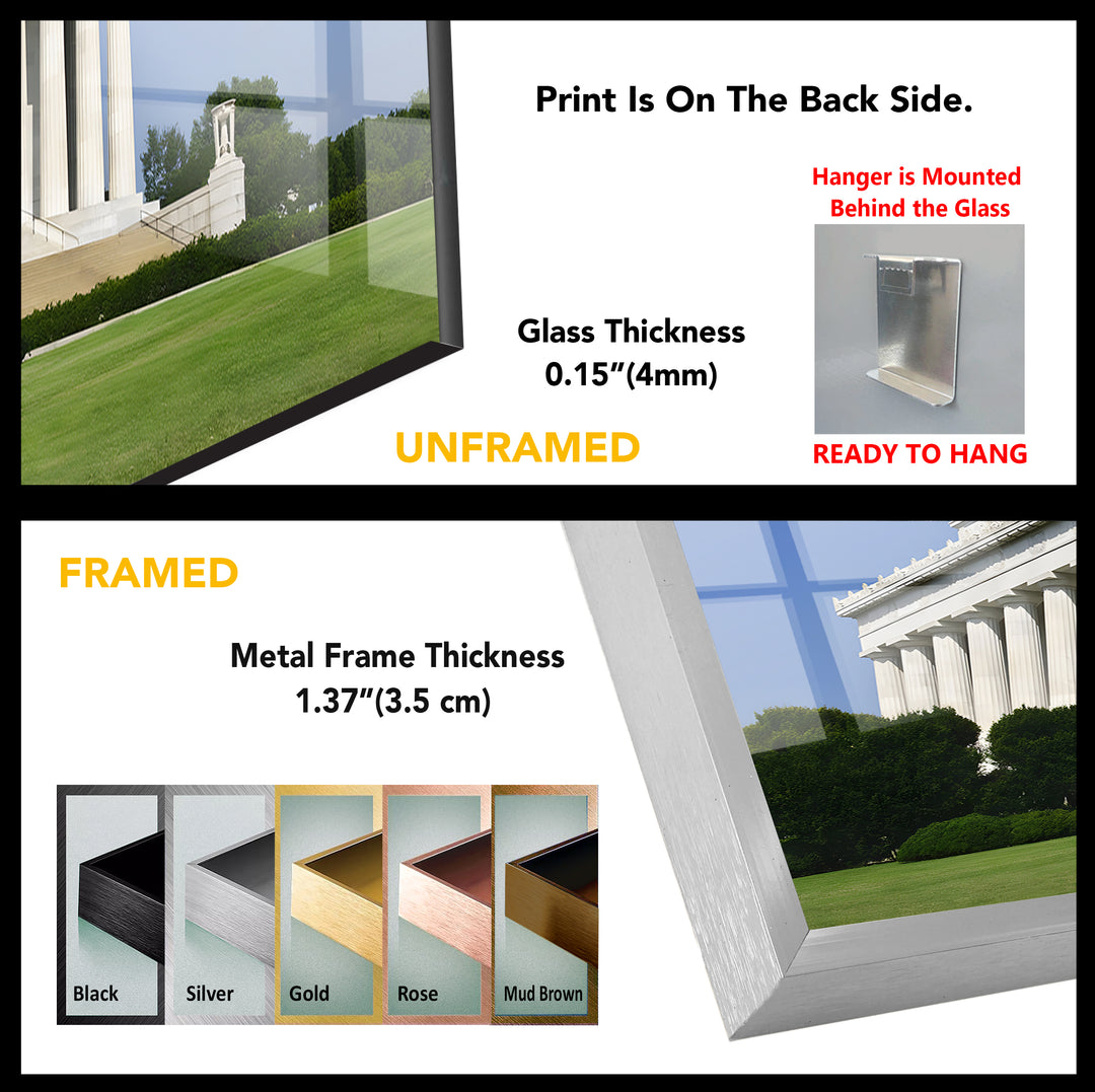 Lincoln Memorial Glaswandkunst – Klassisches architektonisches Wahrzeichen