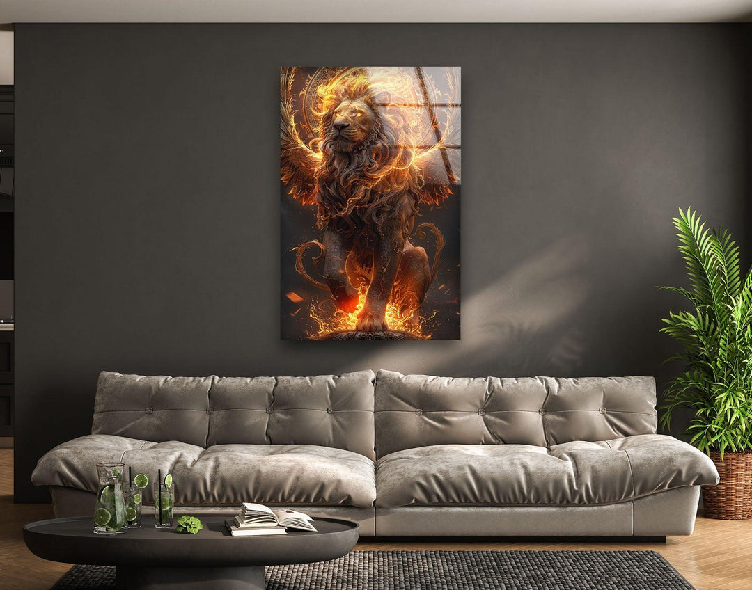 Lion-Dragon Cosmic King Tempered Glass Wall Art - MyPhotoStation