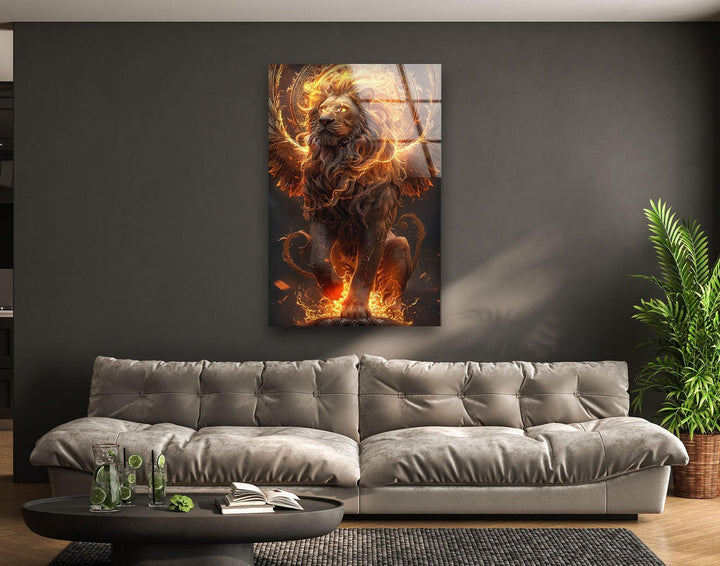 Lion-Dragon Cosmic King Tempered Glass Wall Art - MyPhotoStation