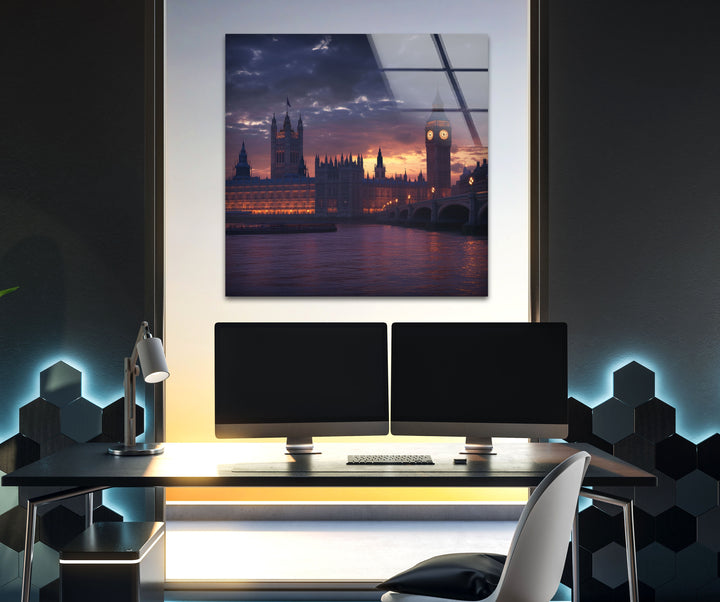 Sunset London Glass Wall Art custom glass pictures, glass art prints
