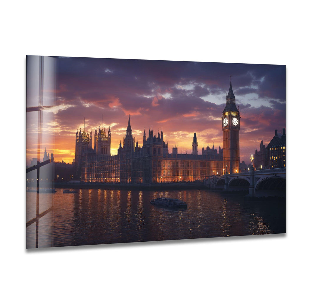 London Sunset Glass Wall Art glass wall decor, glass wall art decor
