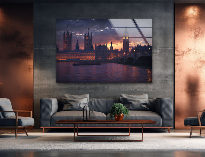 Sunset London Glass Wall Art large glass photo prints, glass wall photos
