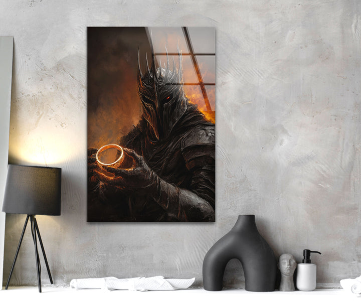 Lord Sauron LOTR Glass Wall Art photo print on glass, prints on glass wall art

