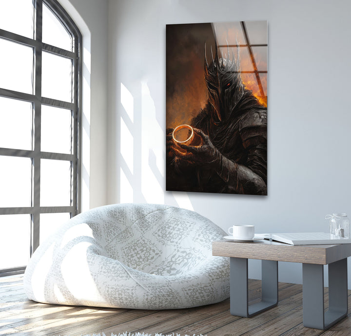 Lord Sauron LOTR Glass Wall Art custom glass photo prints, large glass prints
