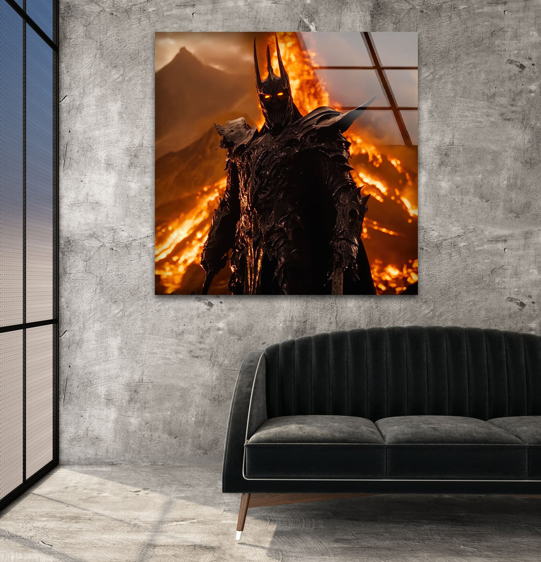 Lord Sauron Lord of The Ring Glass Wall Art print picture on glass, Tempered Glass Wall Art
