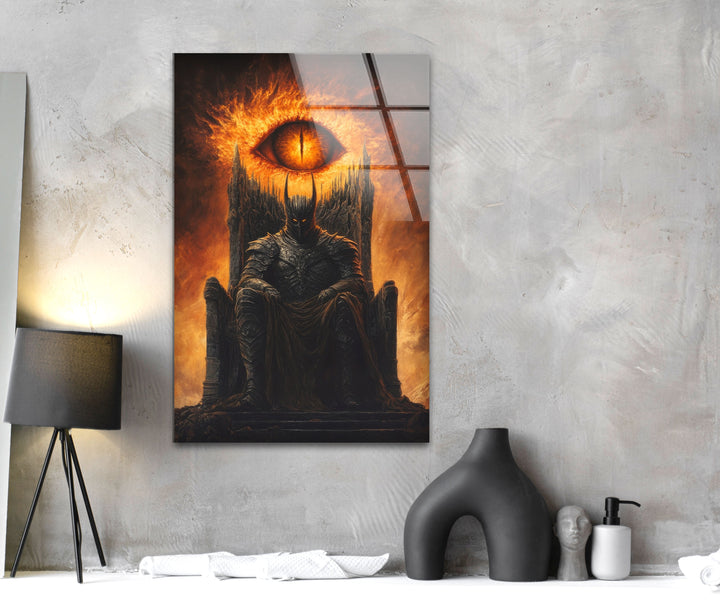 Lord of The Ring Eye of Sauron Glass Wall Art photo print on glass, prints on glass wall art
