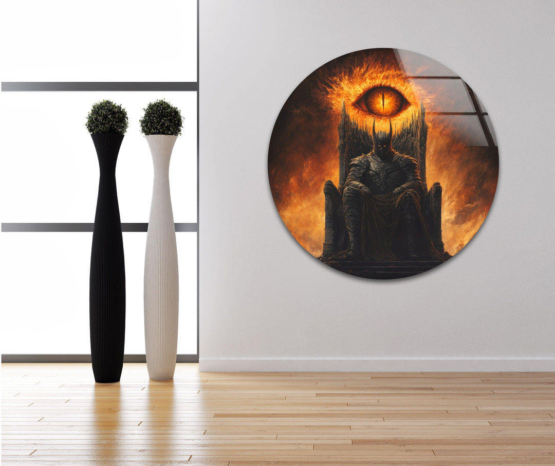 Lord of The Ring Eye of Sauron Glass Wall Art picture on glass wall art, photos printed on glass
