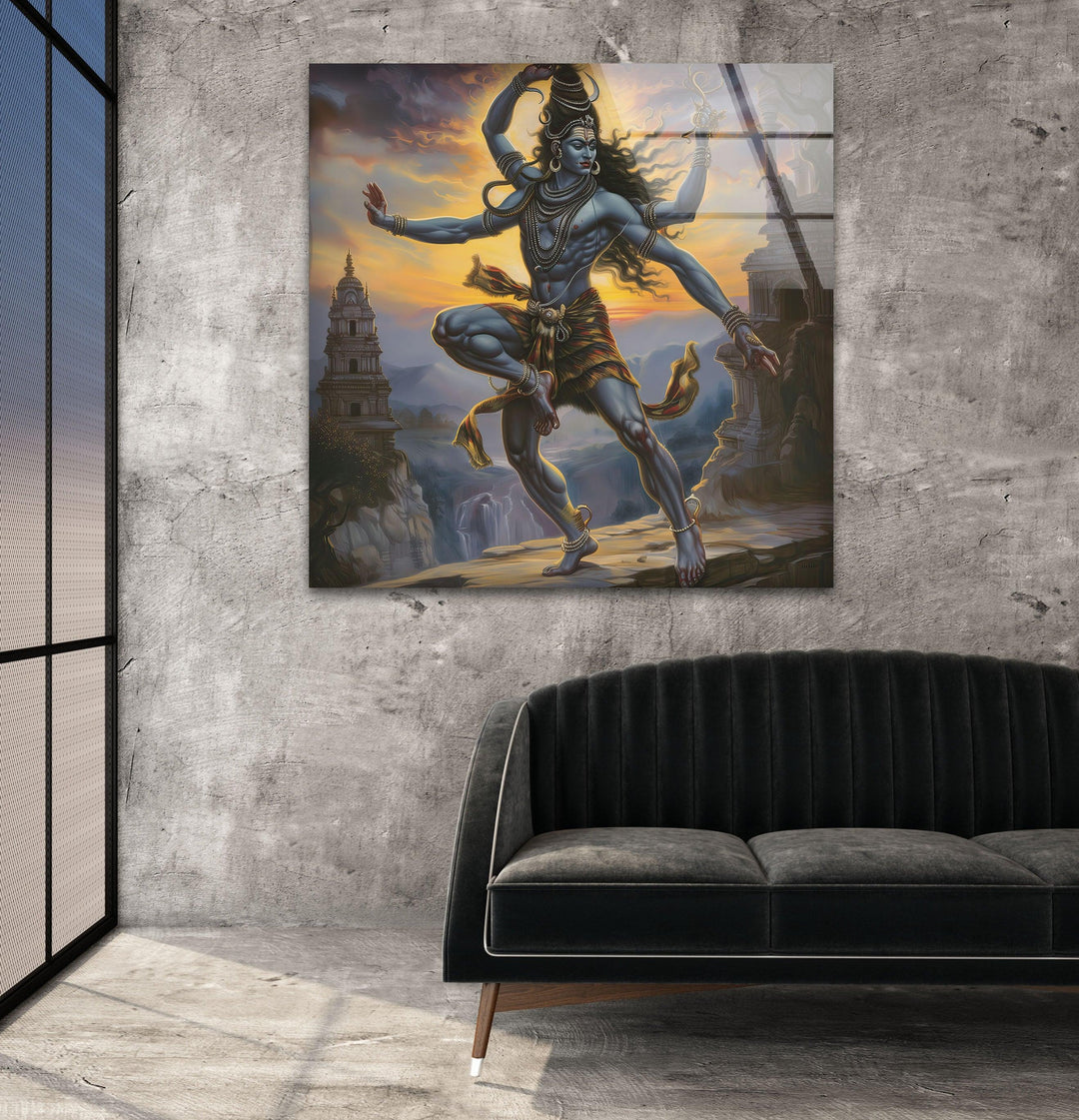 Lord Shiva Art Glass Wall Art stained glass wall art, stained glass wall decor
