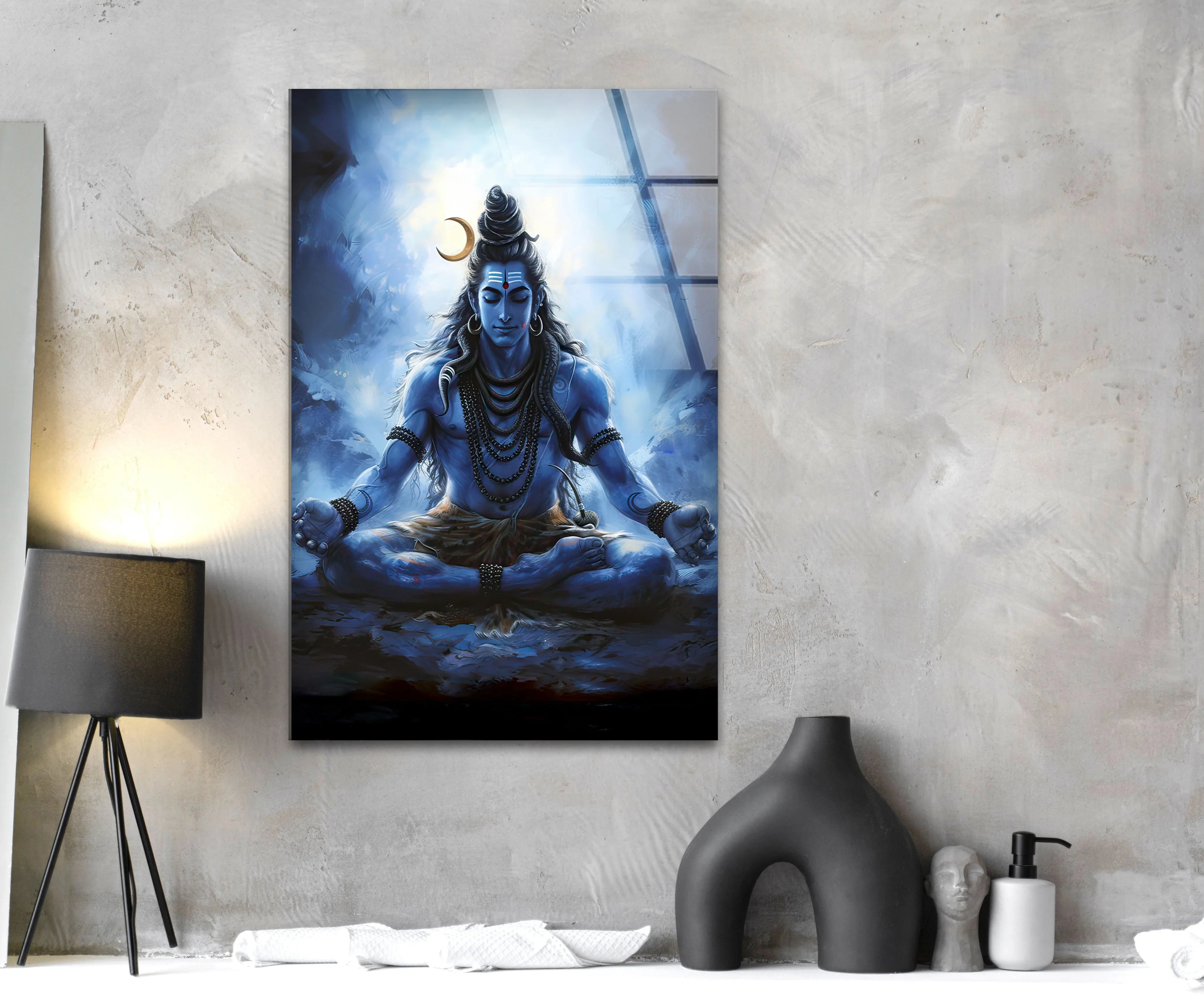 Lord Shiva Blue Wall Art – Meditative Home Decor – MyPhotoStation