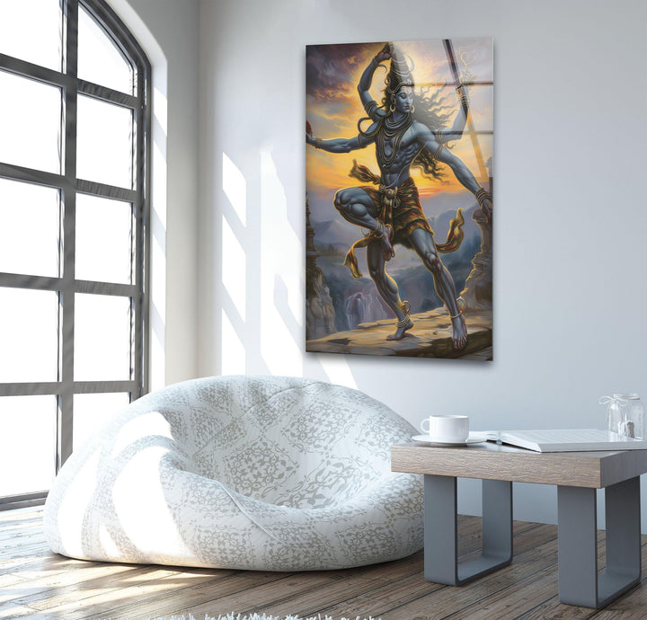 Lord Shiva Art Glass Wall Art custom glass pictures, glass art prints

