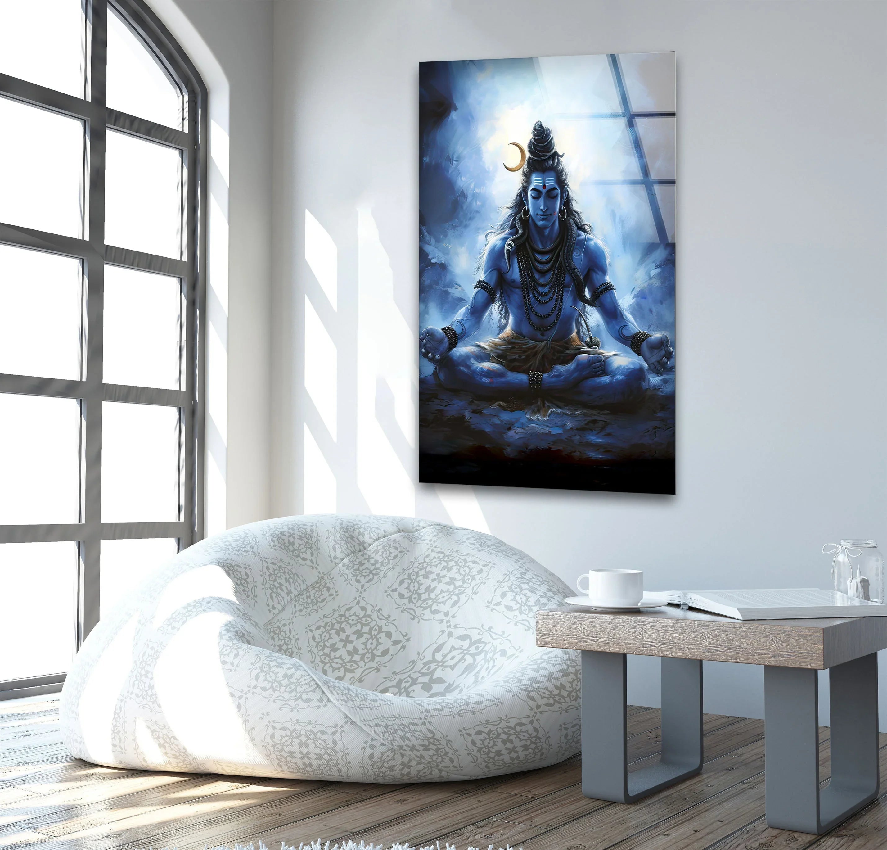 Lord Shiva Blue Wall Art – Meditative Home Decor – MyPhotoStation