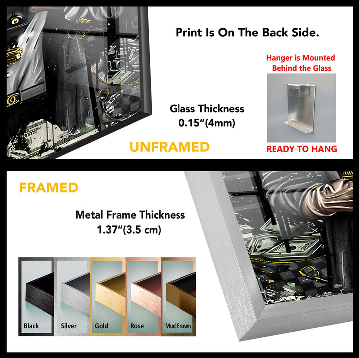 Lucky Gangster Dog Glass Wall Art