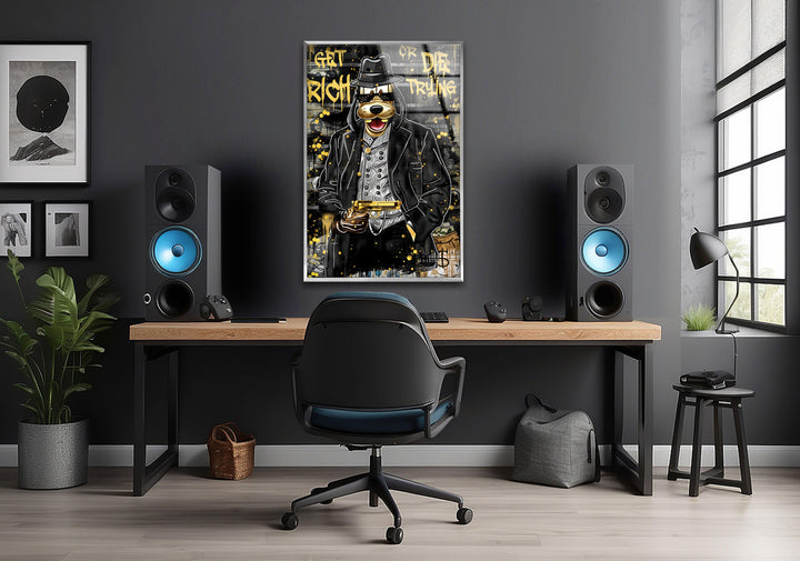 Lucky Gangster Glass Wall Art custom glass pictures, glass art prints
